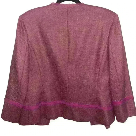 Sigrid Olsen Pink Tweed Jacket 100% Wool Lined Size L - Picture 3 of 5